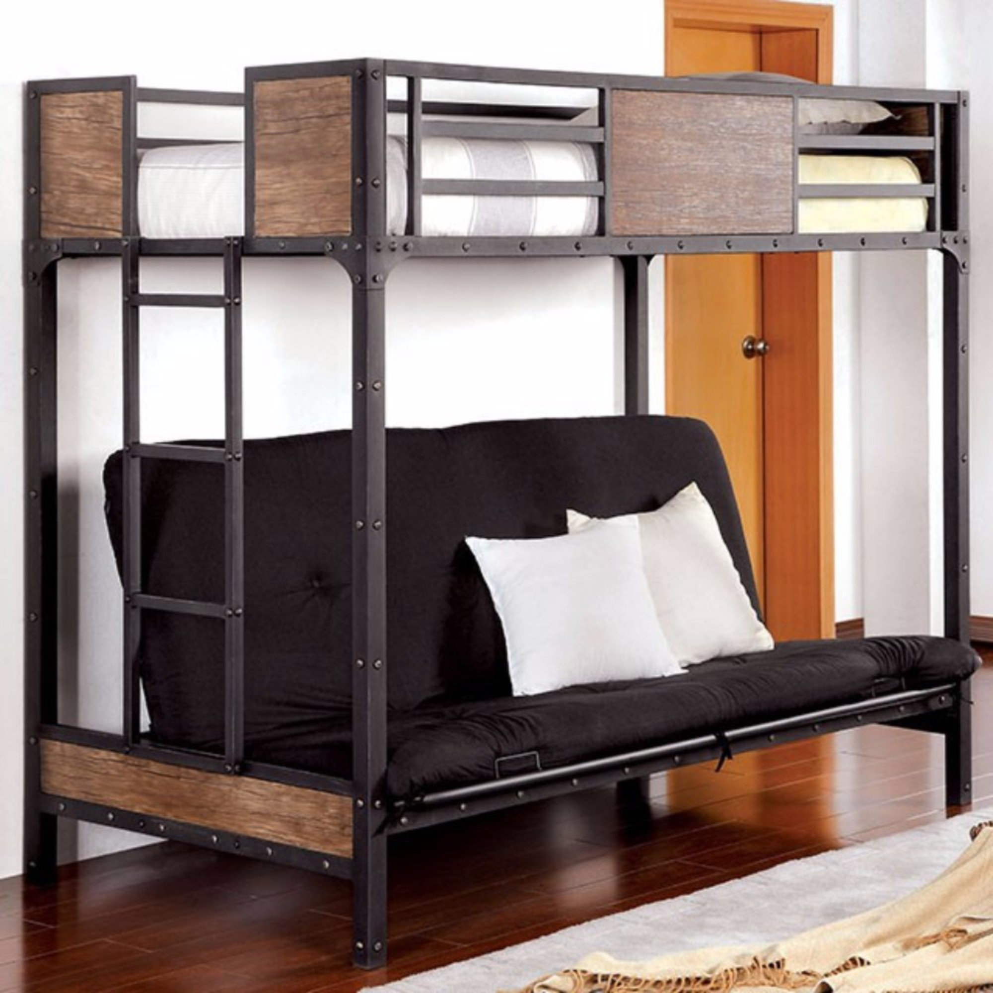 Viv Rae Leong Twin Futon Base Bunk Bed Reviews Wayfair Canada